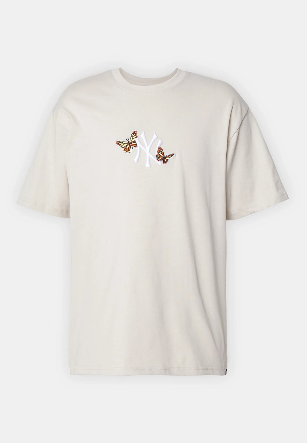 T-Shirt NY Yankees beige con ricamo